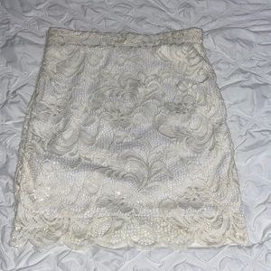 White Lace Mini skirt